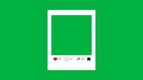 Social Media Panel Post Engagement Template UI Animation on Green Screen Stock Footage 344056304