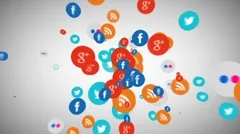 Social Media Particle Icon Burst Transition to Business Logo Stinger Intro Stock After Effects