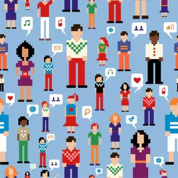 Social media people network pattern Stockillustratie