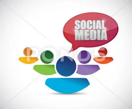 Social media people team illustration Stock Illustrationen