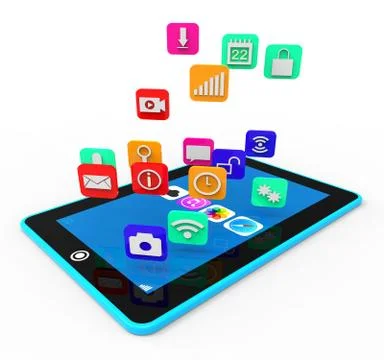 Social Media Phone Representing Computer Forums And Application Stock Illustration