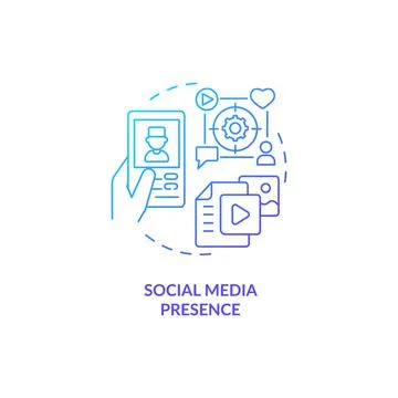 Social media platform blue gradient concept icon Stock Illustration