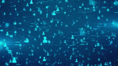 Social media platforms connected network engagement content sharing audience Stock Footage 289712157