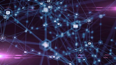 Social media platforms connected wireless media technology networks animation Stock Footage 128021096