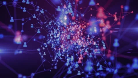 Social media platforms visualized through animated digital networks Vidéo 315487754