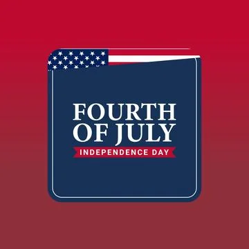 Social media post design featuring a realistic waving American flag Stock Illustration
