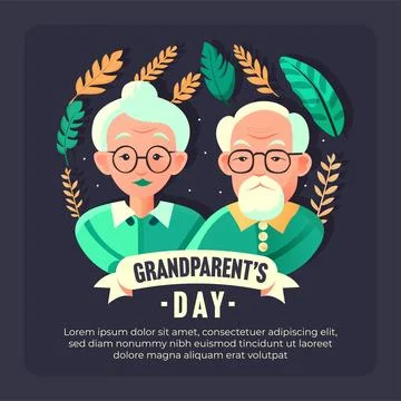 Social media post design template for grandparents day celebration Stock Illustration