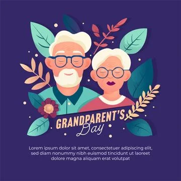 Social media post design template for grandparents day celebration Stock Illustration