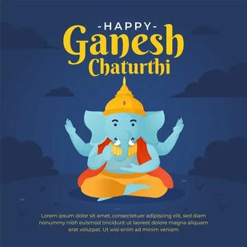 Social media post design template for ganesh chaturthi celebration Stock Illustration