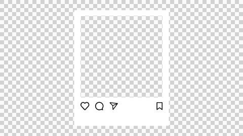 Social media post frame template with icons on transparent background. Stock Illustration