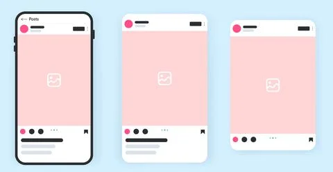 Social media post mock up vector layout template Stock Illustration