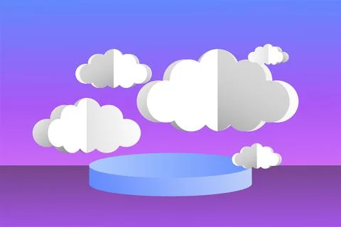 Social media post template 3d podium mockup Stock Illustration