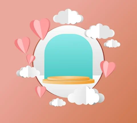 Social media post template 3d podium mockup Ilustración de archivo