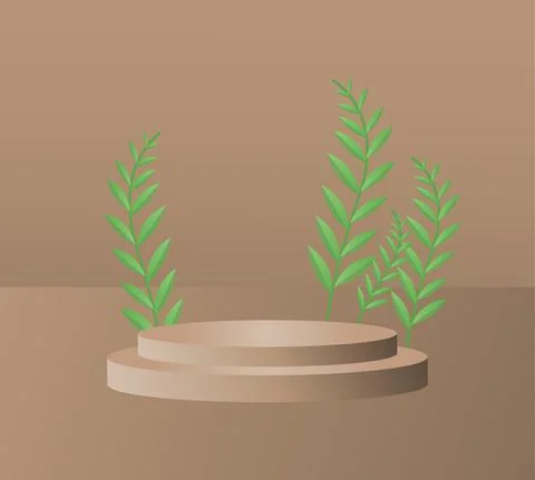 Social media post template 3d podium mockup Stock Illustration
