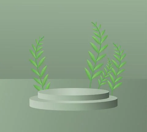 Social media post template 3d podium mockup Stock Illustration