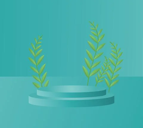 Social media post template 3d podium mockup Stock Illustration