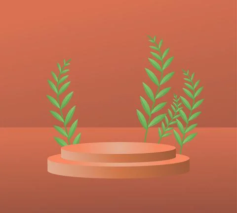 Social media post template 3d podium mockup Stock Illustration