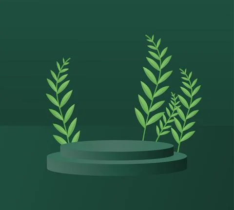 Social media post template 3d podium mockup Stock Illustration