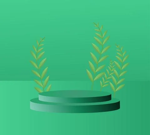 Social media post template 3d podium mockup Stock Illustration