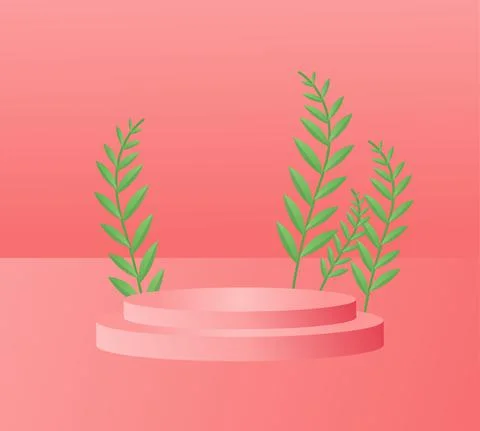 Social media post template 3d podium mockup Stock Illustration