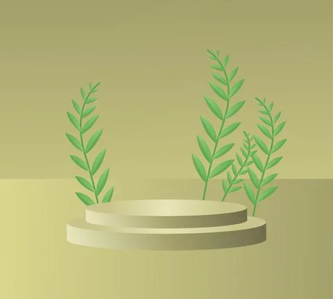 Social media post template 3d podium mockup Stock Illustration