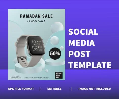 Social media post template 3d podium mockup Ilustración de archivo