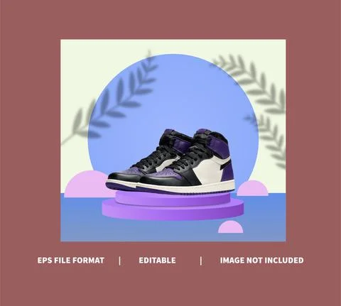 Social media post template 3d podium mockup Stock Illustration