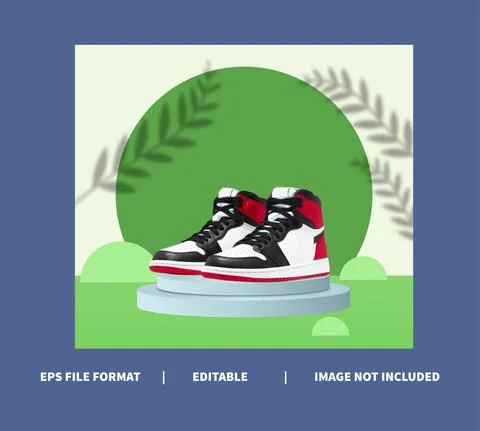 Social media post template 3d podium mockup Stock Illustration