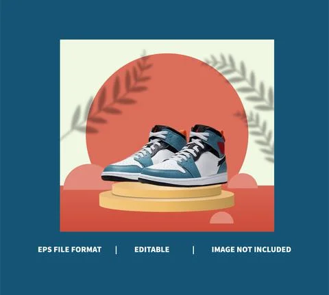 Social media post template 3d podium mockup Stock Illustration