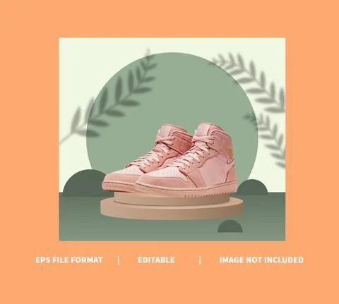 Social media post template 3d podium mockup Stock Illustration