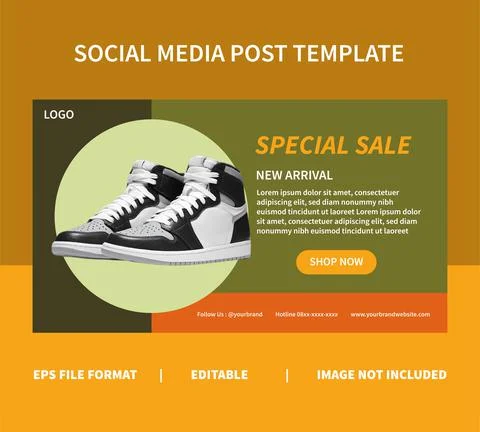 Social media post template 3d podium mockup Stock Illustration