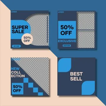 Social media post template, posting, feed, story and advertising Illustrazione stock