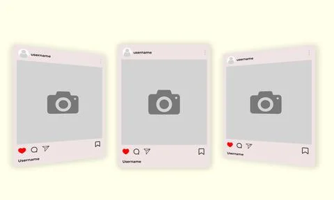 Social media post template, vector mockup Illustrazione stock