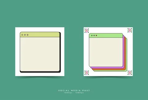 Social media post template, window illustration Stock Illustration