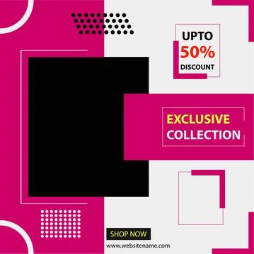 Social media post vector design, Marketing content for social platform. Stock Illustration