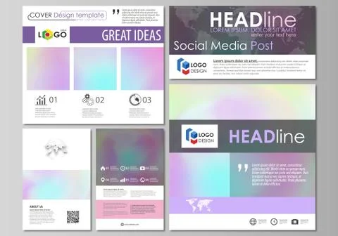 Social media posts set. Abstract design business templates, vector layouts in Stock Illustration