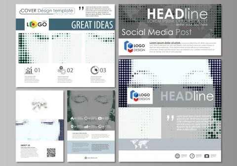 Social media posts set. Abstract design templates, vector layouts in popular Stock Illustration