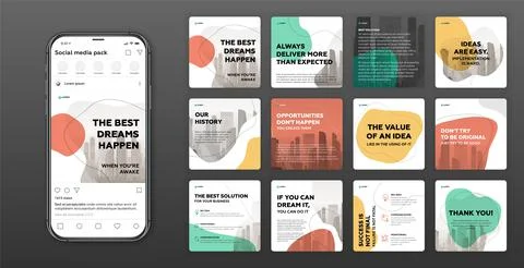 Social media posts templates set Stock Illustration