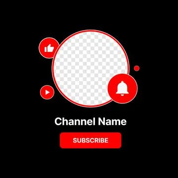Social Media Profile Icon Interface. Subscribe Button. Channel Name. Transparent Stock Illustration