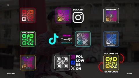 Social Media QR After Effects stock