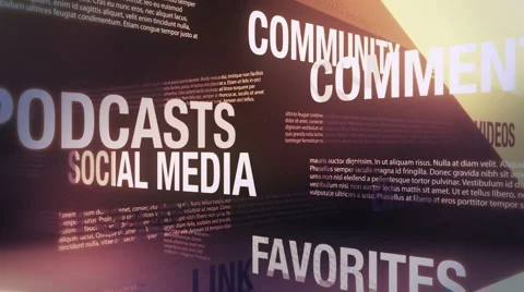 Social Media Related Words Animation Loop HD Stock Footage