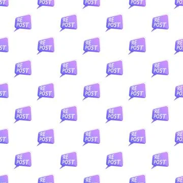 Social media repost speech bubble sharing seamless pattern Illustrazione stock