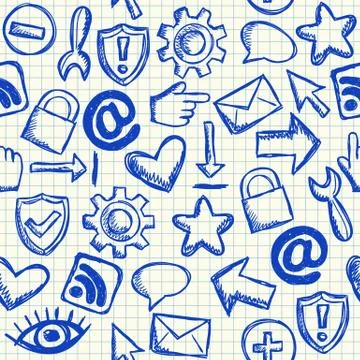 Social media seamless pattern Stock Illustration