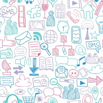 Social media seamless pattern Stock Illustration