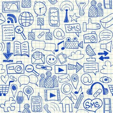Social media seamless pattern Stock Illustration