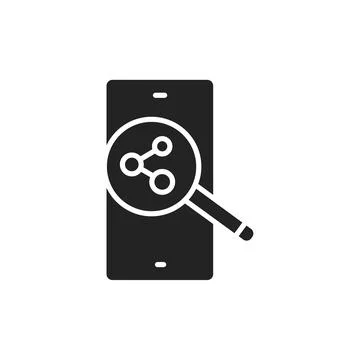 Social media search engine optimization glyph black icon. SMM promotion. Stock Illustration