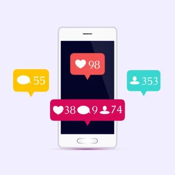 Social media set Stock Illustration