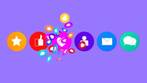 Social media signs activity loop animation Stock Footage 279017173