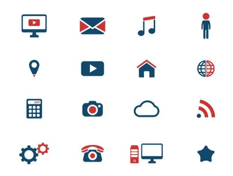 Social media simply icons Illustrazione stock