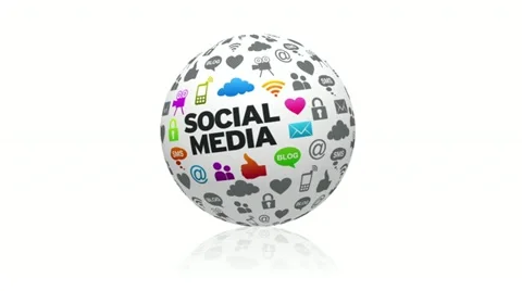 Social Media Sphere Stock Footage 12344685